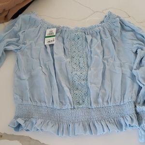 Light blue flowy top